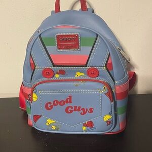 Loungefly Chucky Good Guys Backpack - Blue, Red, and Green Stripes